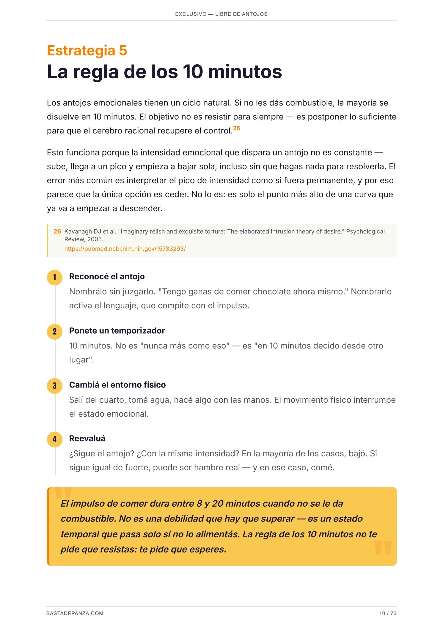 Estrategia 5: la regla de los 10 minutos