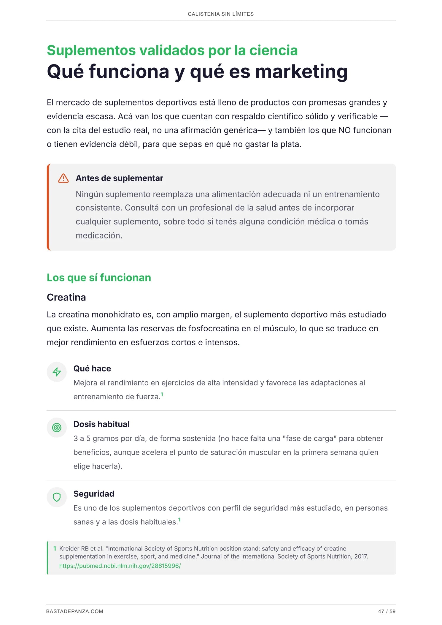 Suplementos validados por la ciencia, sin marketing