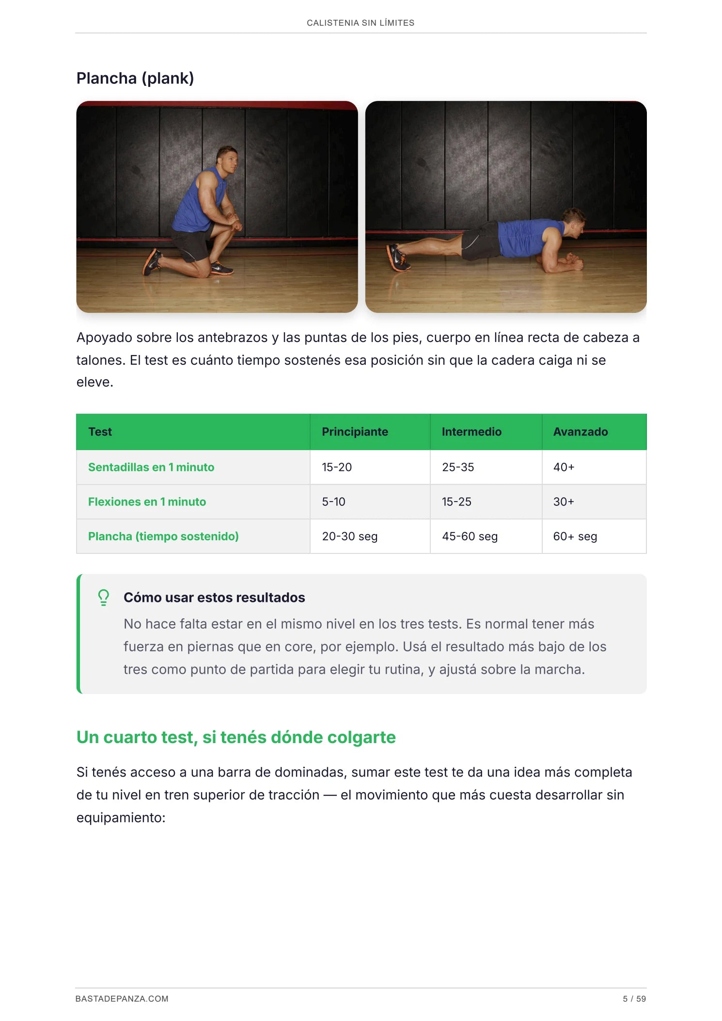 Técnica paso a paso de cada ejercicio